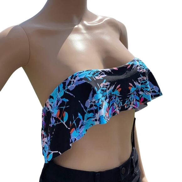 Pacsun Beach Riot Strapless Bikini Top, Size L, Flounce Bandeau Swimsuit NWT - Picture 2 of 6